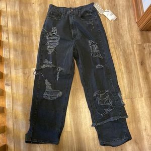 BDG High-Rise Loose Baggy Distressed Jeans